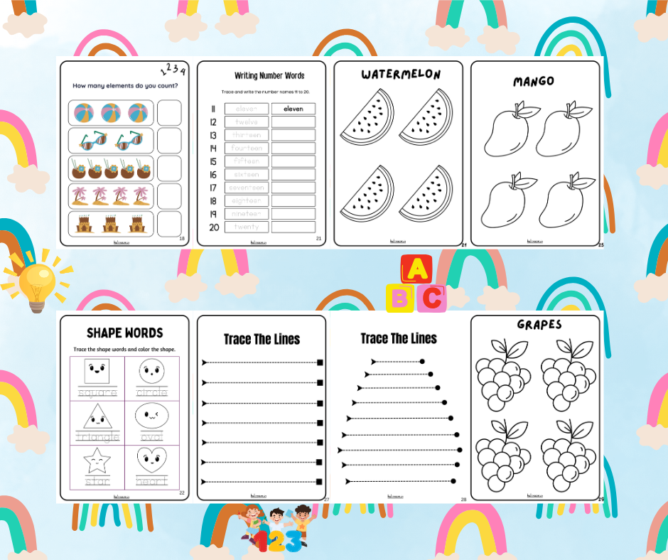 Summer Kids Worksheet 4+ year3