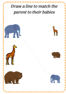 Match Parent and Baby Worksheets PDF (10 Pages) | Kids Ocean